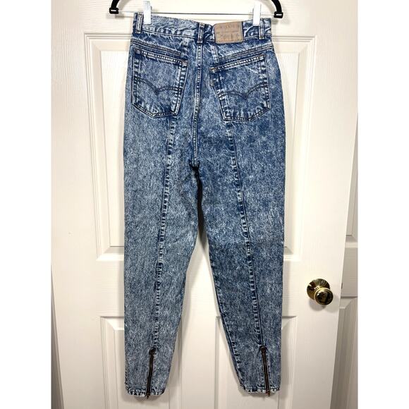 Vtg 80s Levi's 900 Series Acid Wash Jeans High Rise Mom Zip Ankle Gray Tag Yoke - Picture 1 of 10